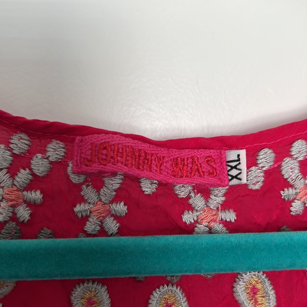 Johnny Was Raspberry Pink Embroidered Tunic - Picture 4 of 6